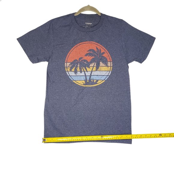 Sonoma Good for Life Vibes Hawaiian Tropical Print T-Shirt Blue Mens Size Small - Picture 10 of 10